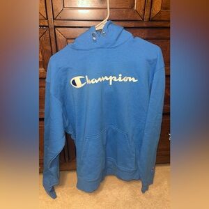 Champion Light Blue Logo Pullover Hoodie
